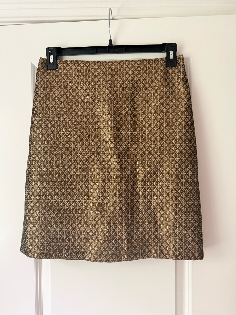 Gold Patterned A-Line Skirt